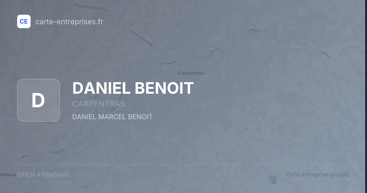 DANIEL BENOIT — 417945466 — fiche entreprise