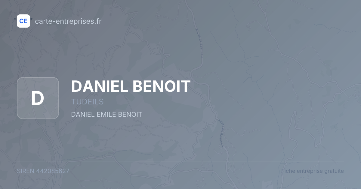 DANIEL BENOIT — 442085627 — fiche entreprise