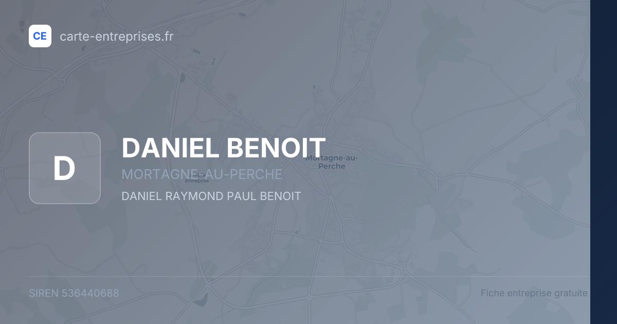 DANIEL BENOIT — 536440688 — fiche entreprise