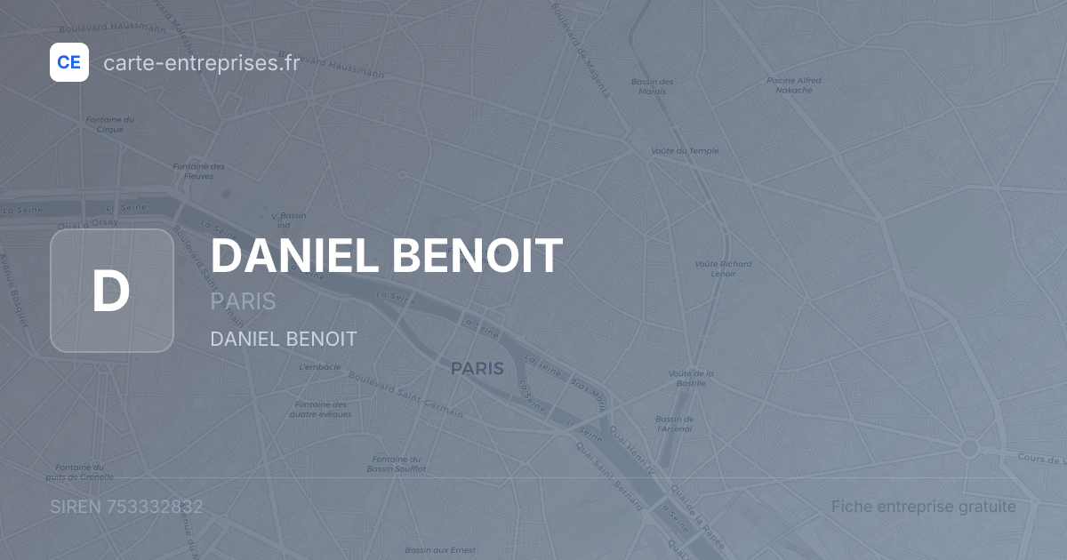 DANIEL BENOIT — 753332832 — fiche entreprise