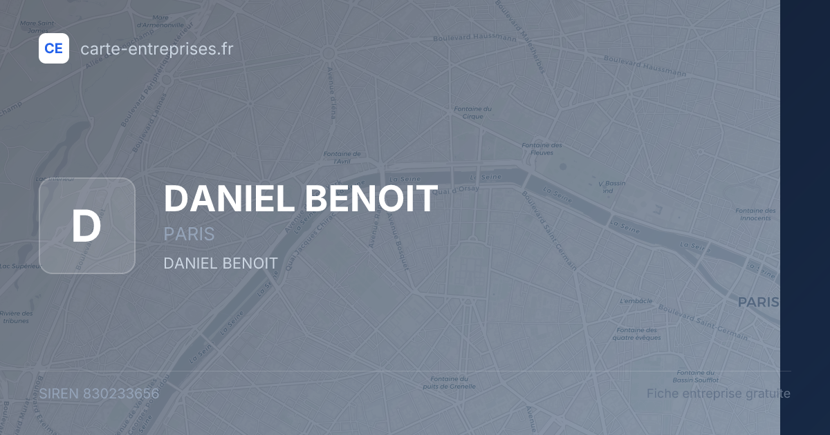 DANIEL BENOIT — 830233656 — fiche entreprise