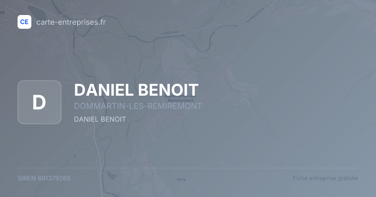 DANIEL BENOIT — 891379265 — fiche entreprise