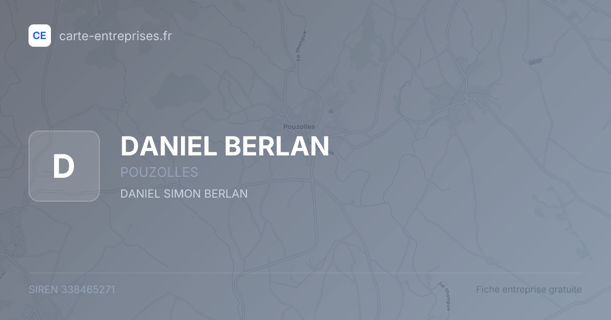 DANIEL BERLAN — 338465271 — fiche entreprise