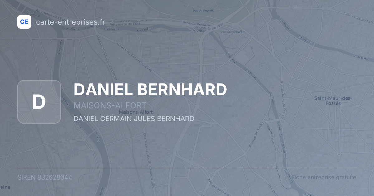 DANIEL BERNHARD — 832628044 — fiche entreprise