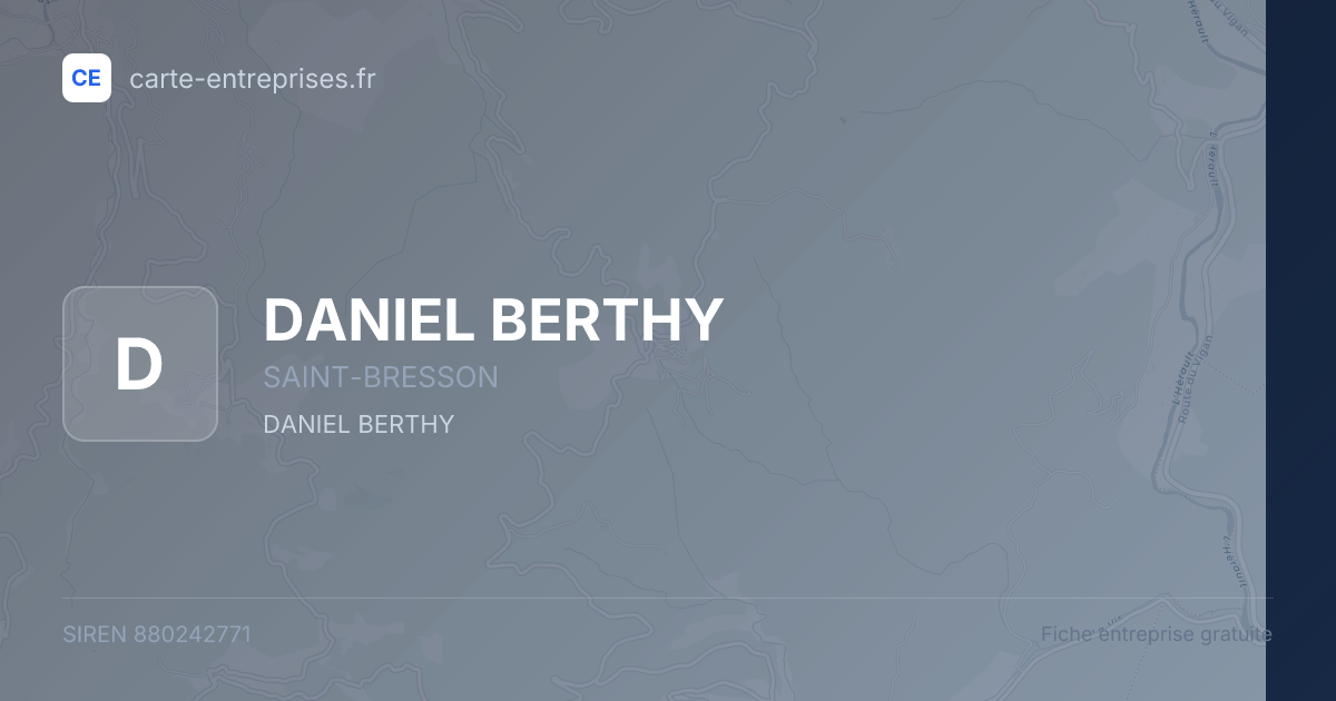 DANIEL BERTHY — 880242771 — fiche entreprise