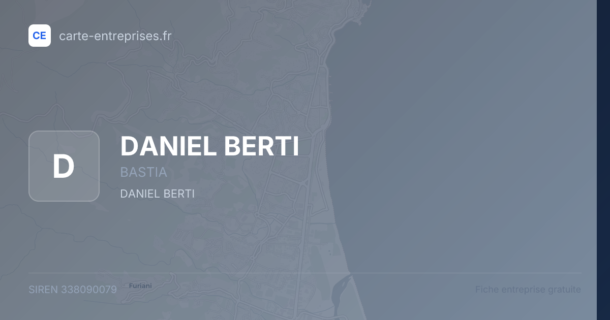 DANIEL BERTI — 338090079 — fiche entreprise