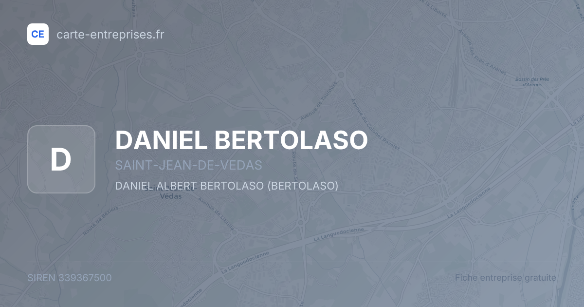 DANIEL BERTOLASO — 339367500 — fiche entreprise