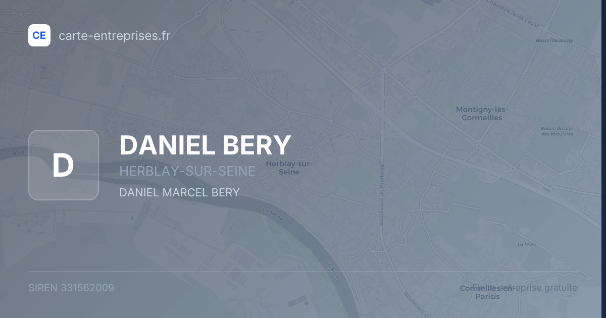DANIEL BERY — 331562009 — fiche entreprise