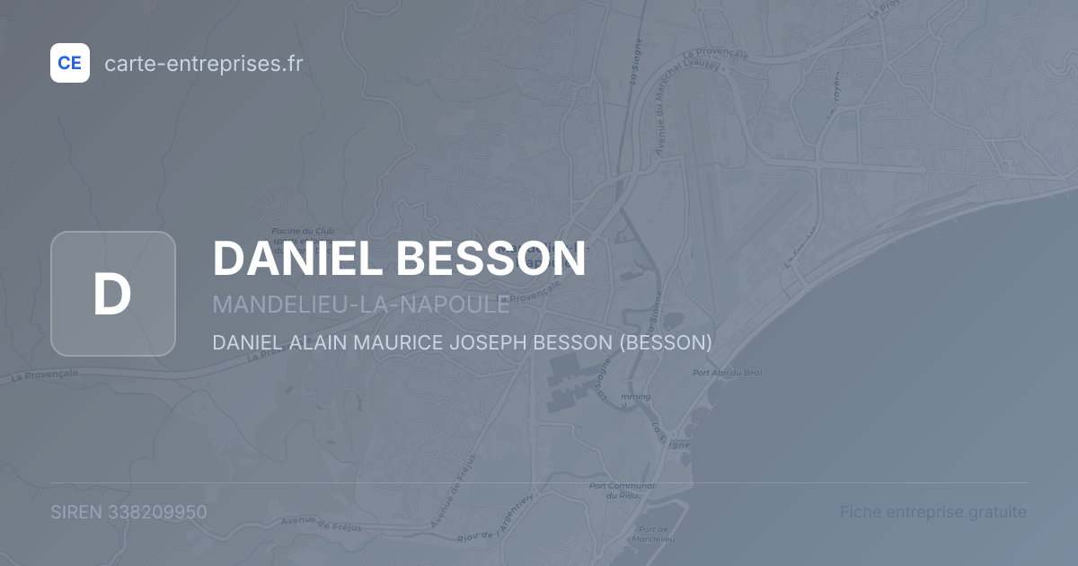 DANIEL BESSON — 338209950 — fiche entreprise