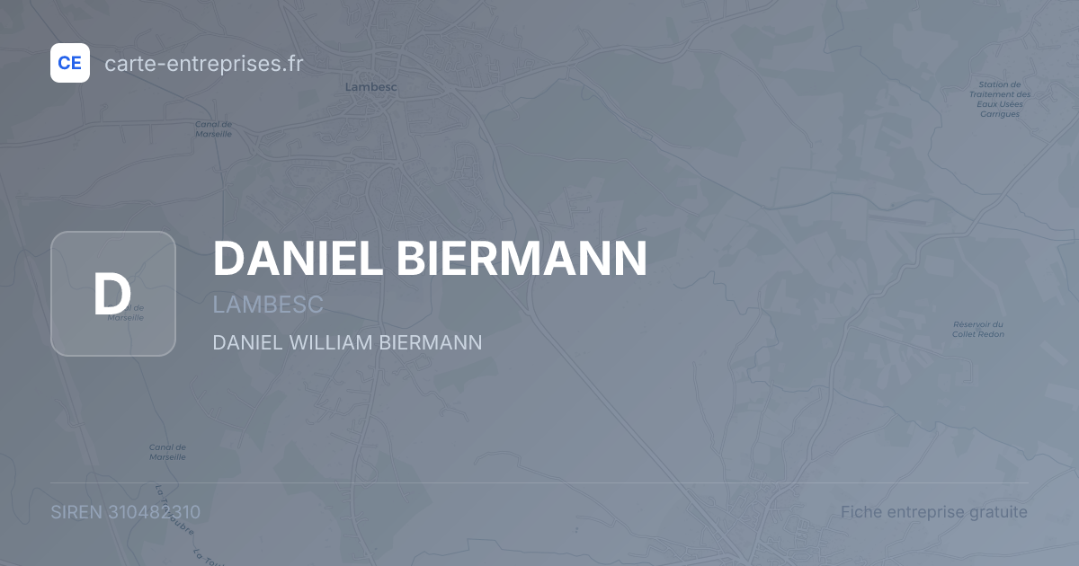 DANIEL BIERMANN — 310482310 — fiche entreprise