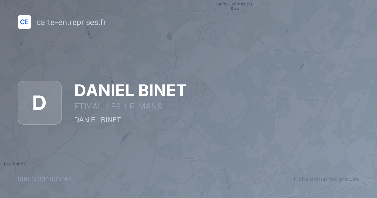 DANIEL BINET — 334005147 — fiche entreprise
