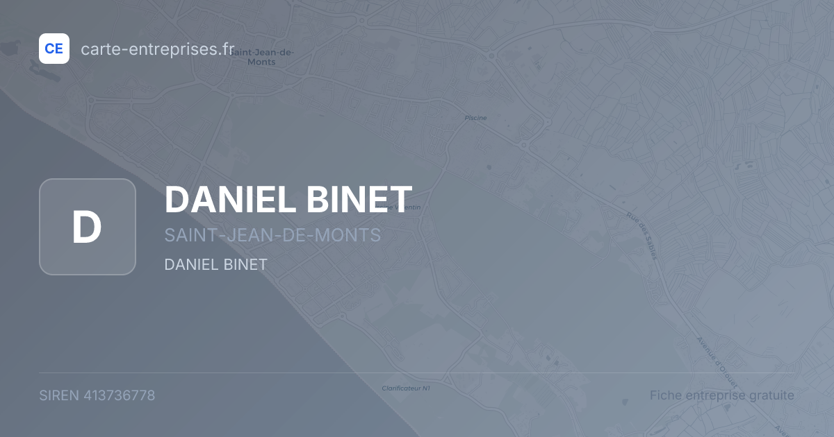 DANIEL BINET — 413736778 — fiche entreprise