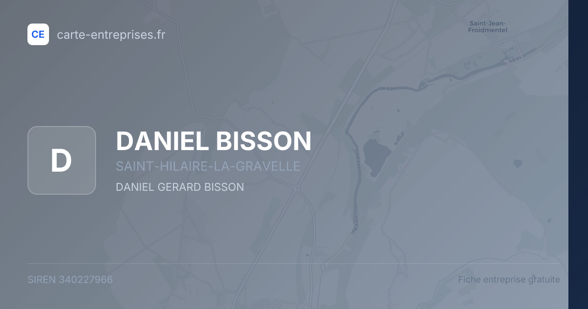 DANIEL BISSON — 340227966 — fiche entreprise