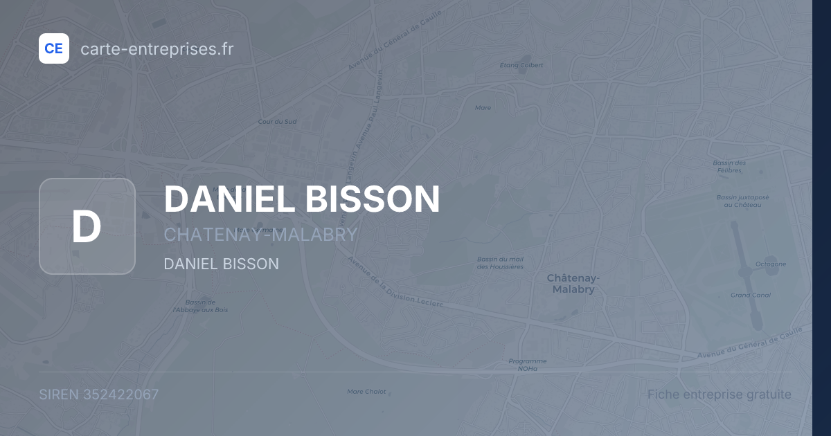 DANIEL BISSON — 352422067 — fiche entreprise