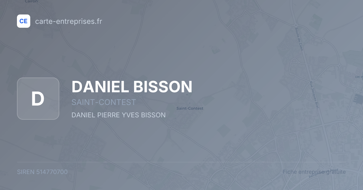 DANIEL BISSON — 514770700 — fiche entreprise