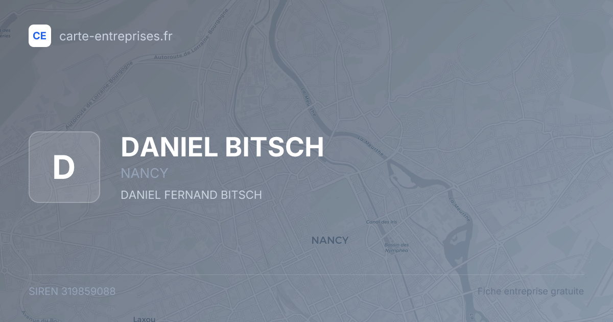 DANIEL BITSCH — 319859088 — fiche entreprise