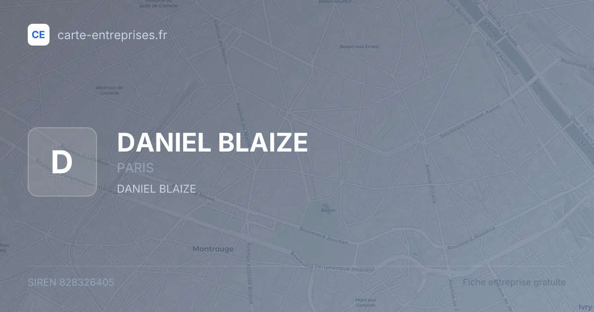 DANIEL BLAIZE — 828326405 — fiche entreprise
