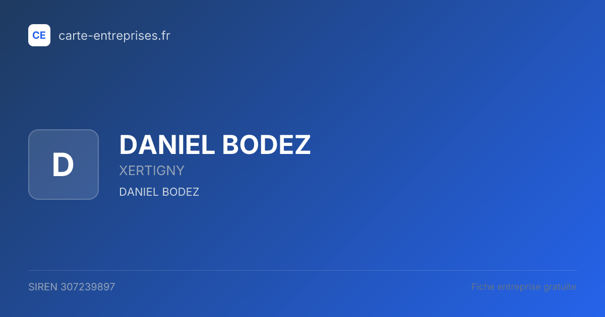 DANIEL BODEZ — 307239897 — fiche entreprise