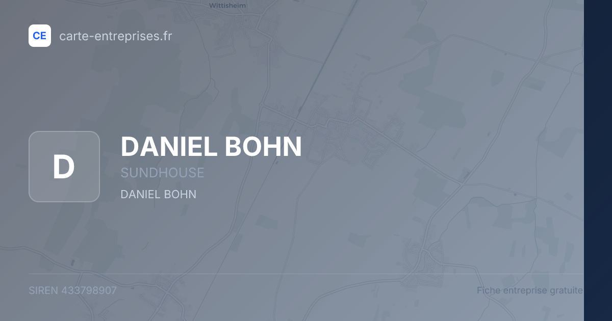 DANIEL BOHN — 433798907 — fiche entreprise