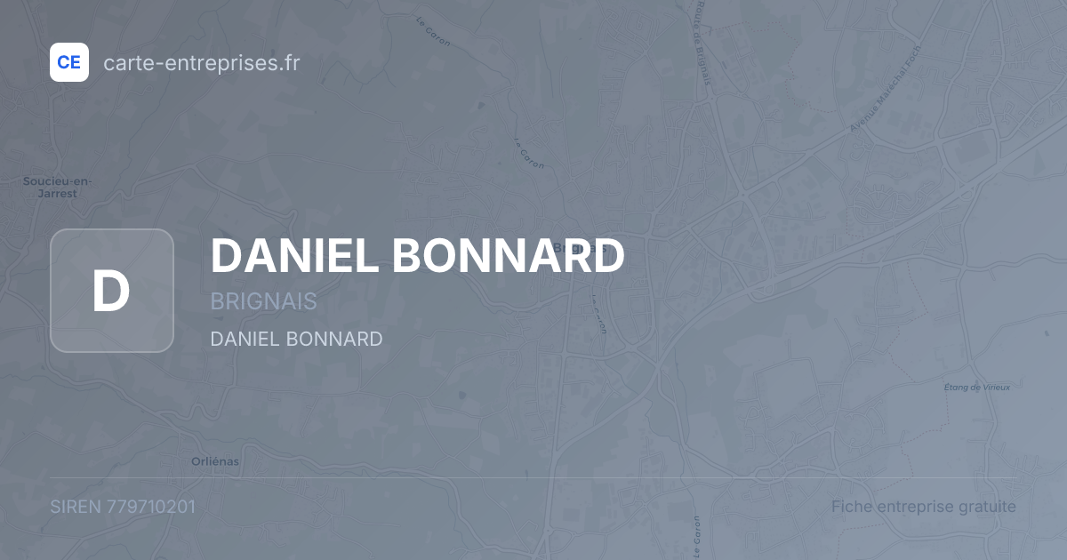 DANIEL BONNARD — 779710201 — fiche entreprise