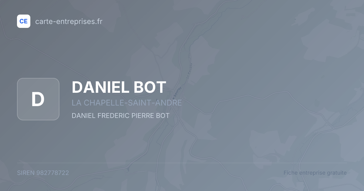 DANIEL BOT — 982778722 — fiche entreprise