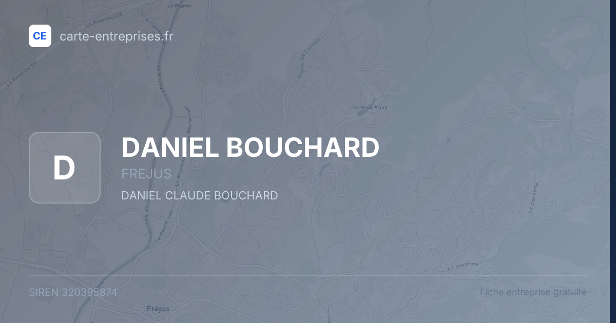DANIEL BOUCHARD — 320395874 — fiche entreprise