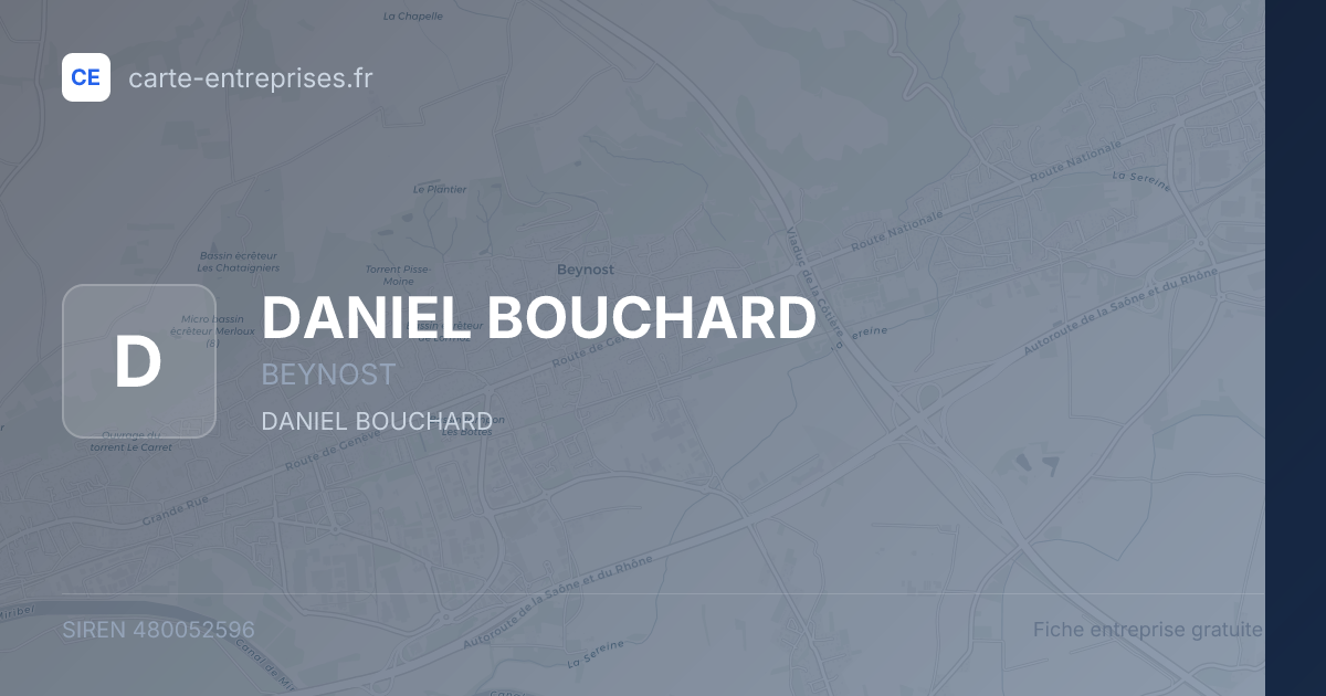 DANIEL BOUCHARD — 480052596 — fiche entreprise