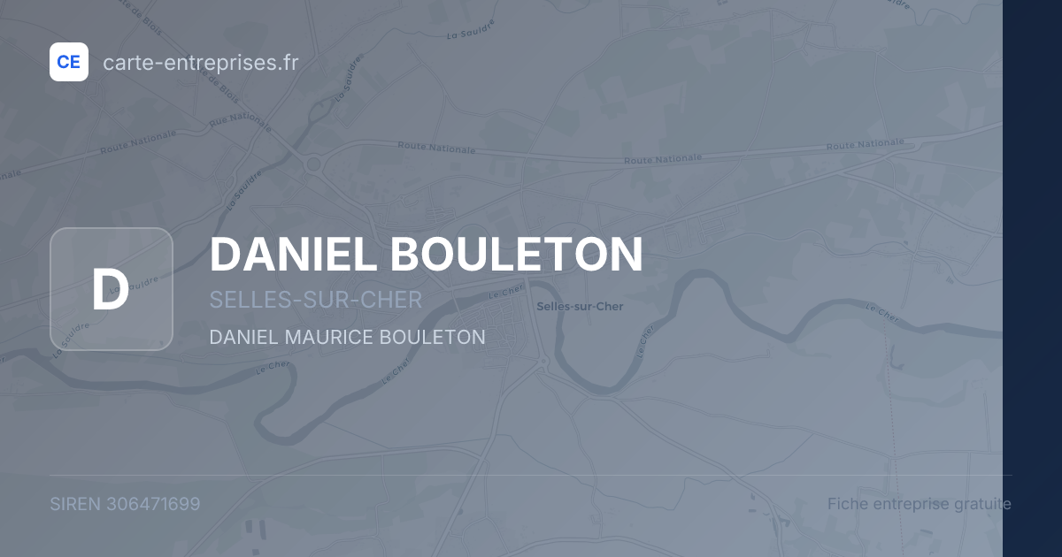 DANIEL BOULETON — 306471699 — fiche entreprise