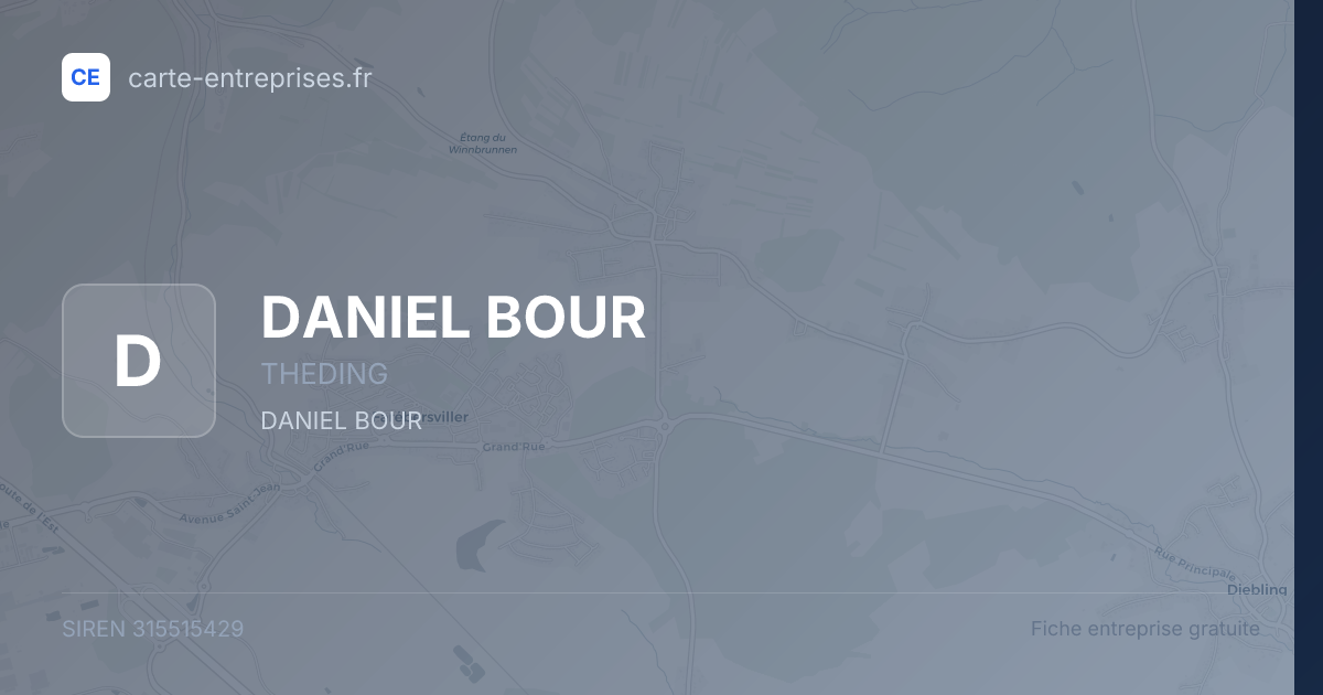 DANIEL BOUR — 315515429 — fiche entreprise