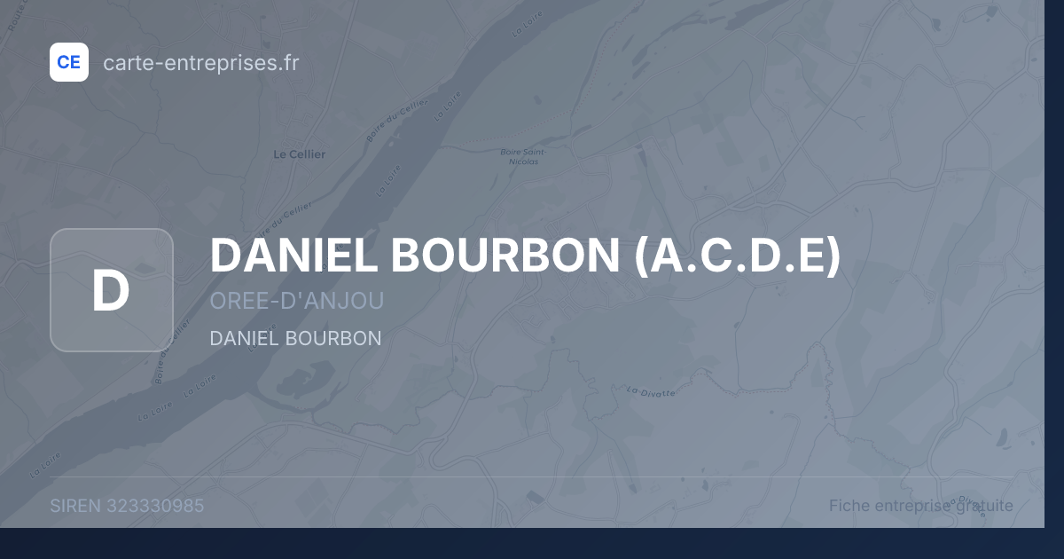 DANIEL BOURBON (A.C.D.E) — 323330985 — fiche entreprise