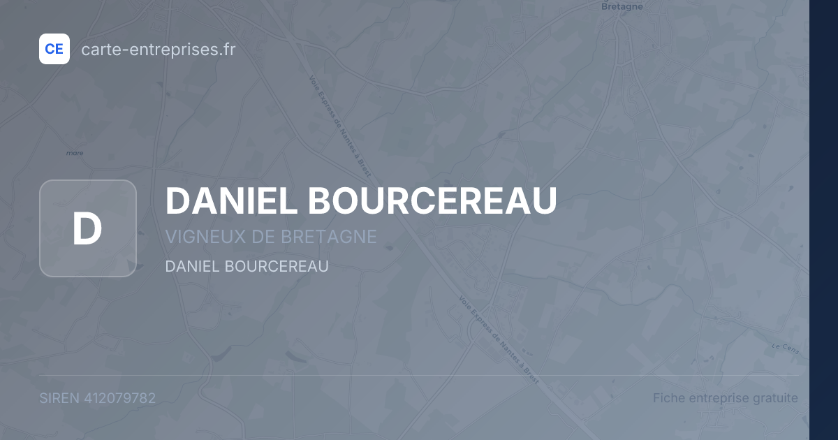 DANIEL BOURCEREAU — 412079782 — fiche entreprise