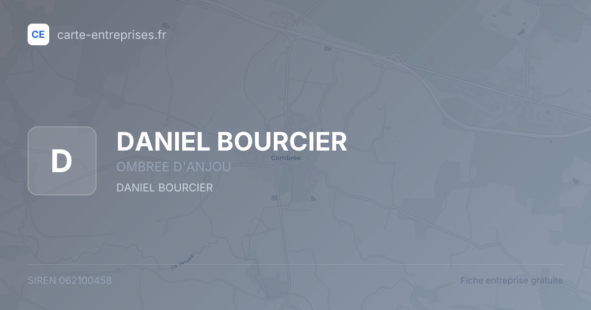 DANIEL BOURCIER — 062100458 — fiche entreprise