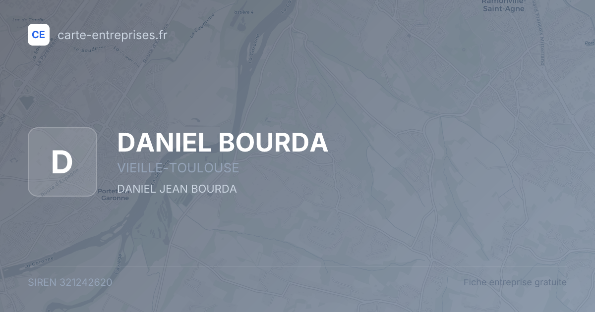 DANIEL BOURDA — 321242620 — fiche entreprise