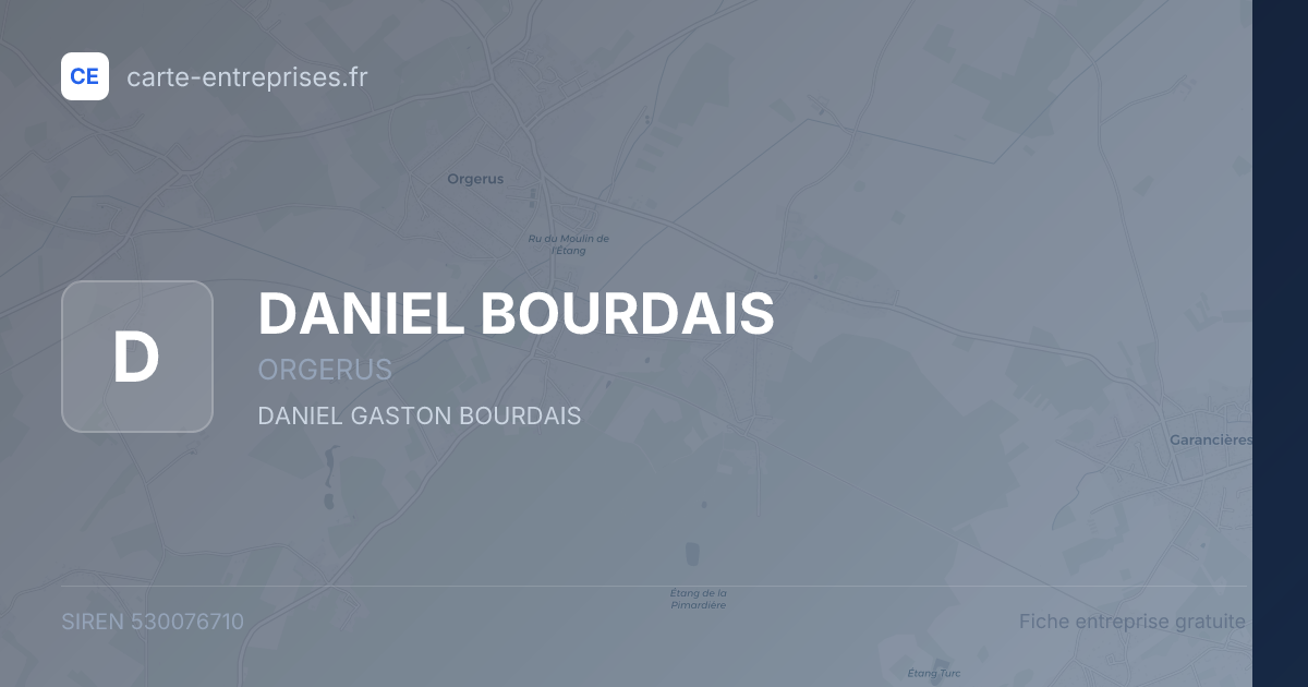 DANIEL BOURDAIS — 530076710 — fiche entreprise