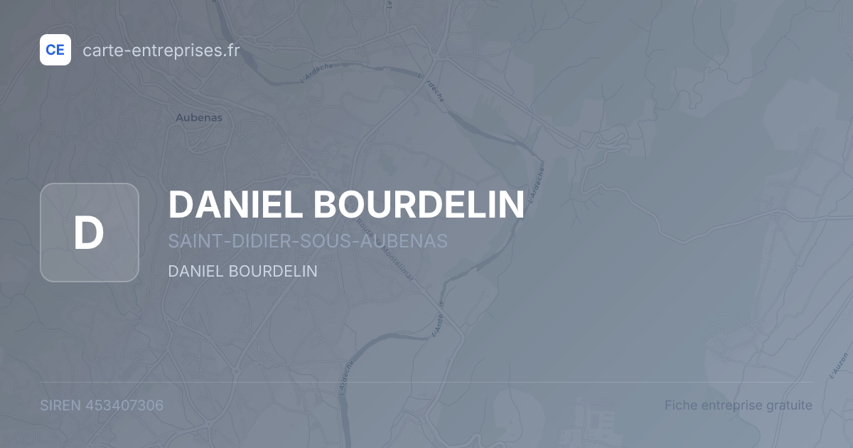 DANIEL BOURDELIN — 453407306 — fiche entreprise