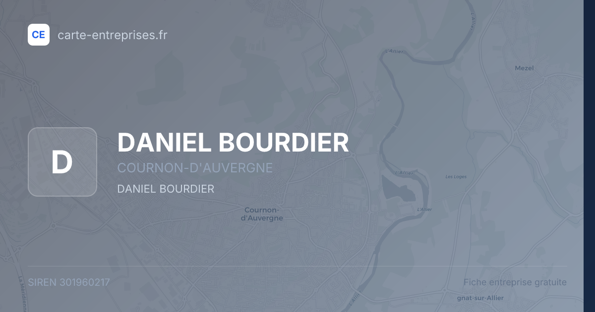DANIEL BOURDIER — 301960217 — fiche entreprise