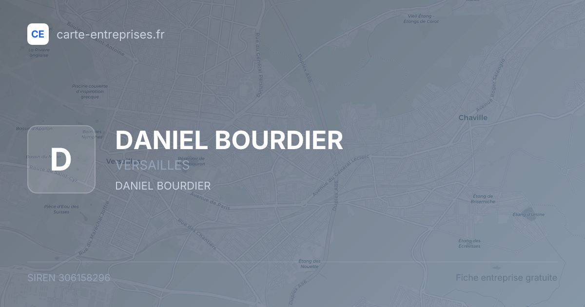 DANIEL BOURDIER — 306158296 — fiche entreprise