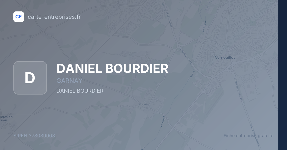 DANIEL BOURDIER — 378039903 — fiche entreprise
