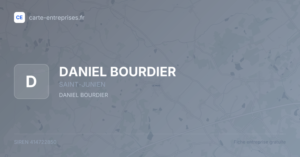 DANIEL BOURDIER — 414722850 — fiche entreprise
