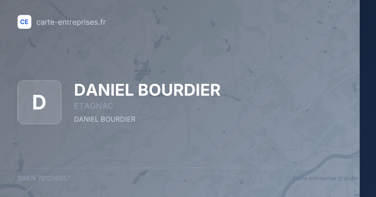 DANIEL BOURDIER — 781206057 — fiche entreprise