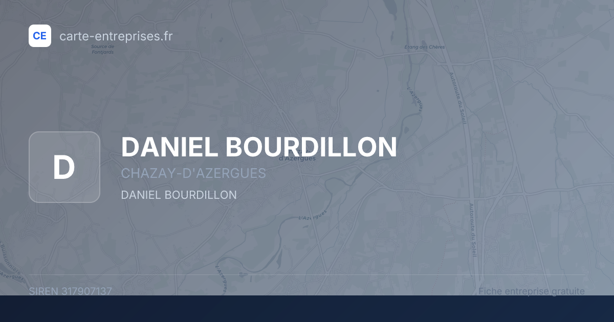 DANIEL BOURDILLON — 317907137 — fiche entreprise