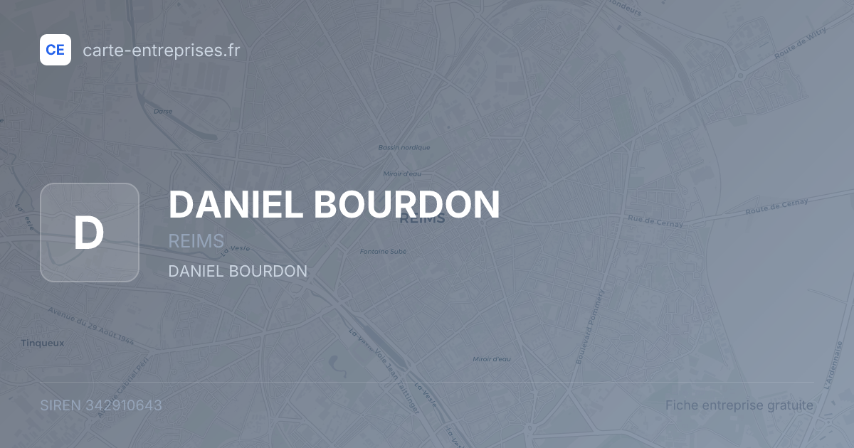 DANIEL BOURDON — 342910643 — fiche entreprise