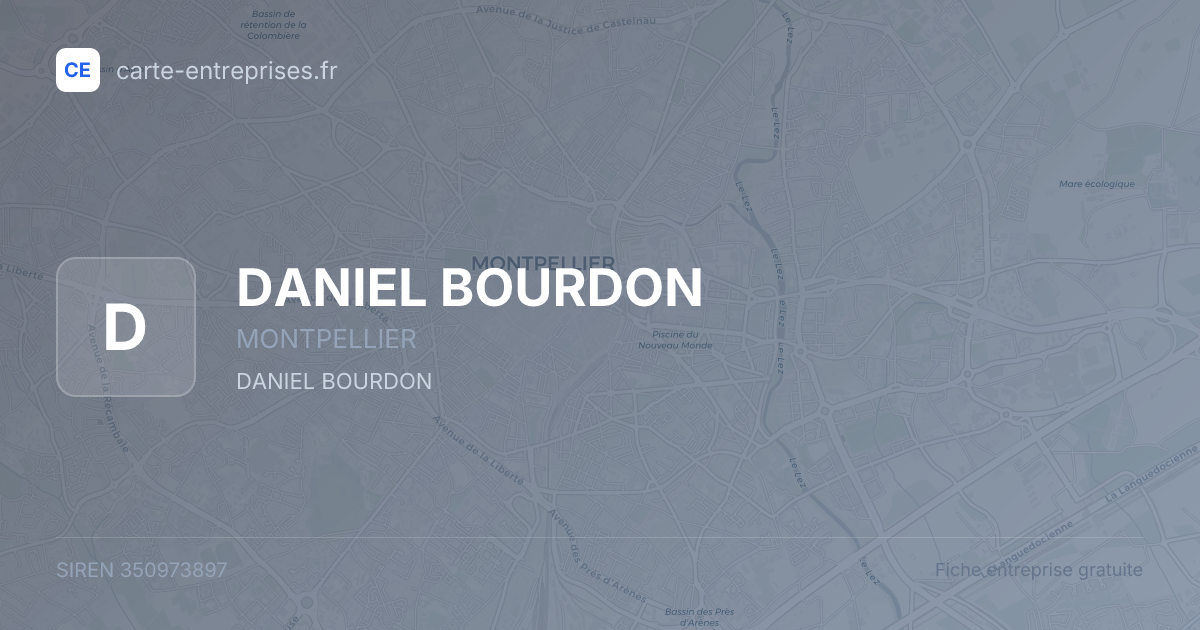 DANIEL BOURDON — 350973897 — fiche entreprise