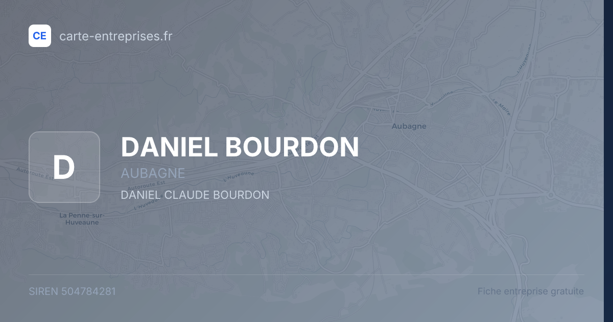 DANIEL BOURDON — 504784281 — fiche entreprise
