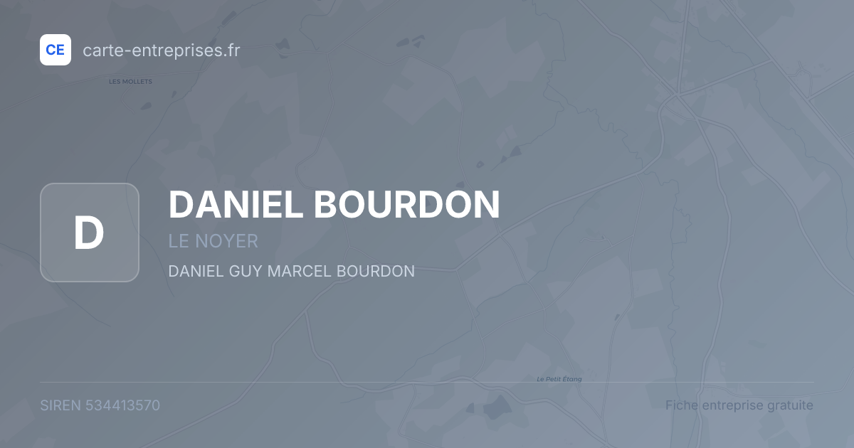 DANIEL BOURDON — 534413570 — fiche entreprise