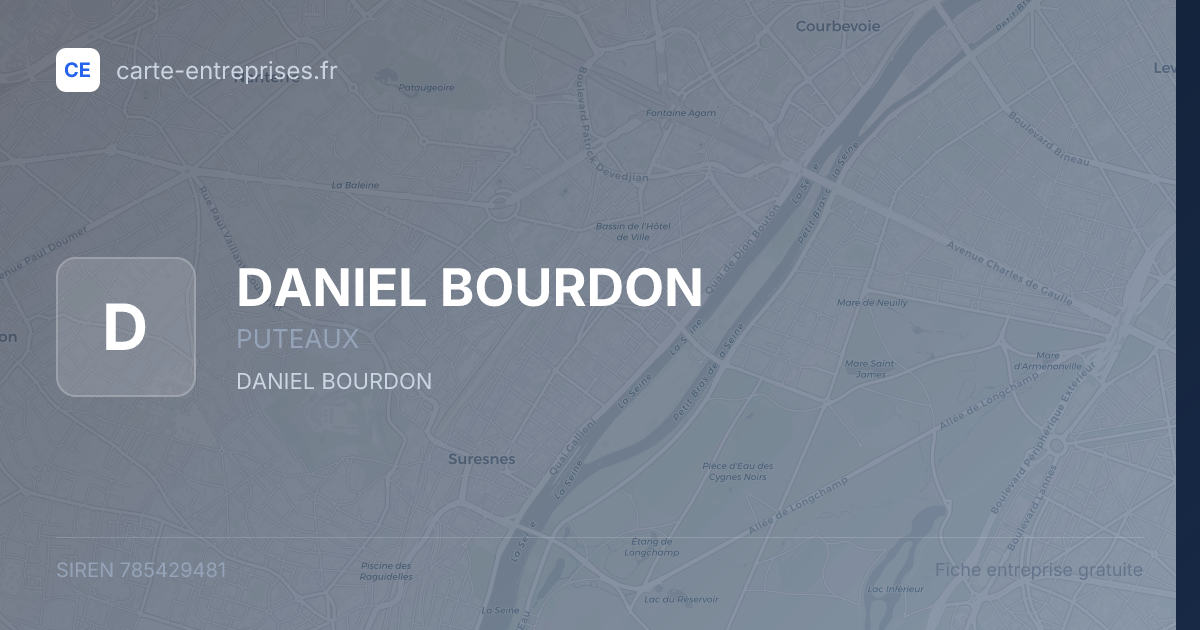 DANIEL BOURDON — 785429481 — fiche entreprise