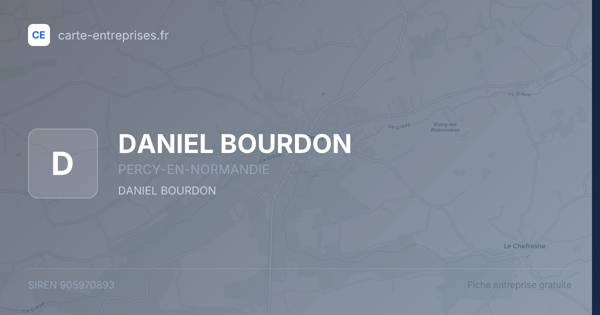 DANIEL BOURDON — 905970893 — fiche entreprise