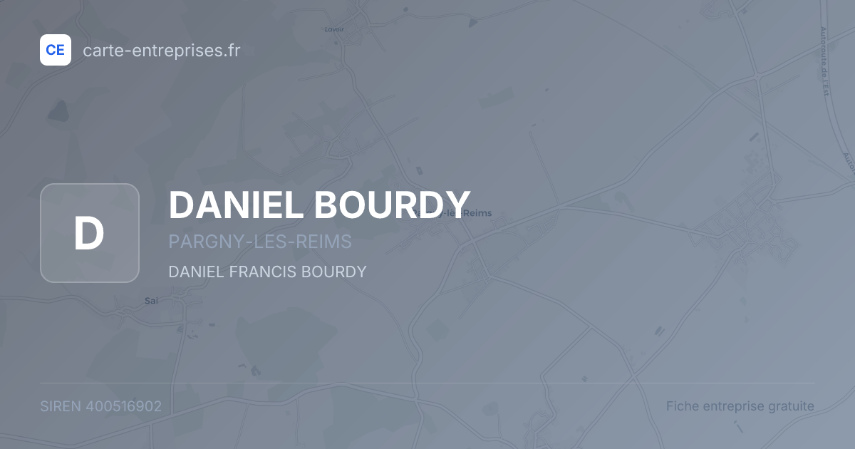 DANIEL BOURDY — 400516902 — fiche entreprise