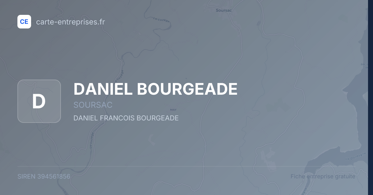 DANIEL BOURGEADE — 394561856 — fiche entreprise