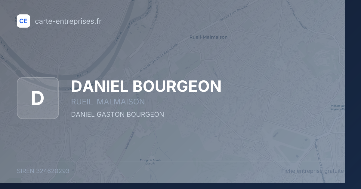 DANIEL BOURGEON — 324620293 — fiche entreprise
